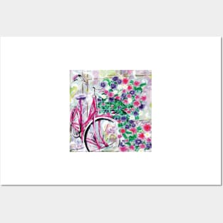 Bicycle with flowers Posters and Art